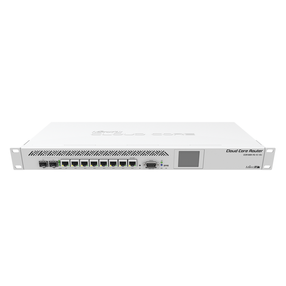 CCR1009-7G-1C-1S+ Cloud Core Router, CPU 9 NÃºcleos,7 Puertos Gigabit, 1 Combo TP/SFP, 1 puerto SFP+, 2 GB Memoria