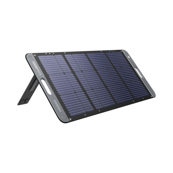 Panel Solar Plegable 100W / Recomendado para el Power Station Portable de 600W UGREEN /  Alta Eficiencia de Conversión / Alineación Inteligente de la Luz Solar / Resistente Al Agua Y Duradero / Incluye Cable XT60 Macho a Macho 2m.: 15113