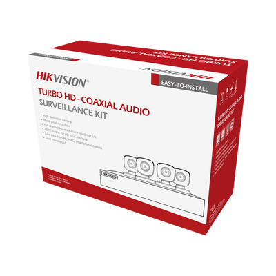 Kit TurboHD 1080p / DVR 4 canales / 4 Cámaras Bala ColorVu / Fuente de Poder / Accesorios de Instalación: HK1080CV