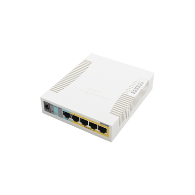 RB260GSP: RB260GSP: Switch Mikrotik 5 puertos PoE (Pasivo) Gigabit Ethernet y 1 SFP