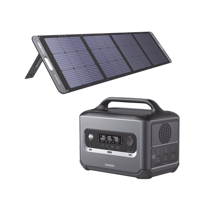 Kit de Estación de Energía Portátil 1200W (1024Wh)   Panel Solar Plegable de 200W: UGREEP-KIT1200W