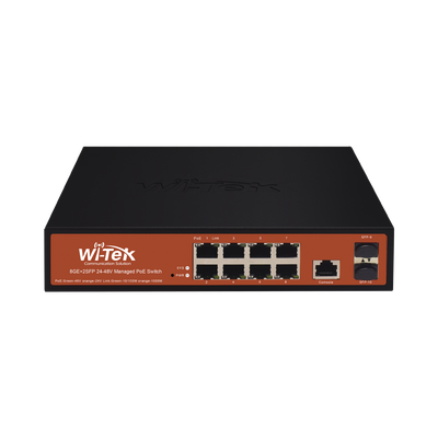  Switch Administrable de 8 puertos Gigabit Ethernet con PoE 802.3 af/at y 24V Pasivo   2 SFP Gigabit, 150 W: WI-PMS310GF-ALIEN